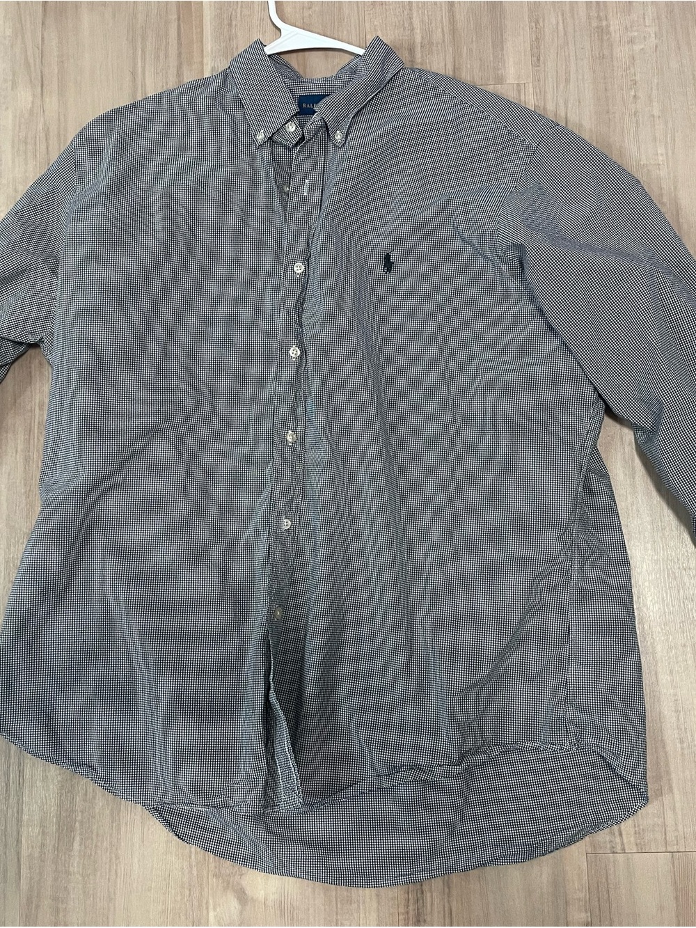 Ralph Lauren Men's Micro-Check Button-Down Shirt in Navy and White